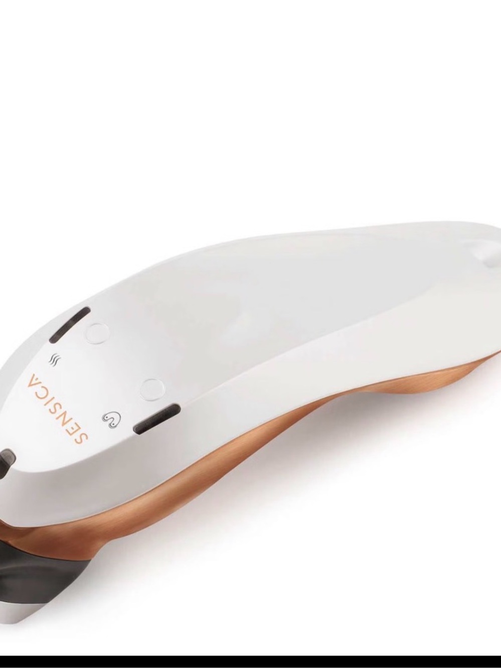 Sensica white and rose gold handheld device skincare RF